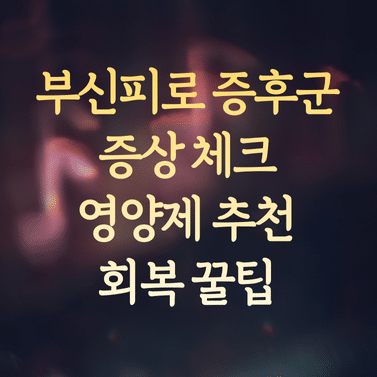 부신피로 증후군 증상 체크와 부신피로 영양제 추천 (회복 꿀팁)