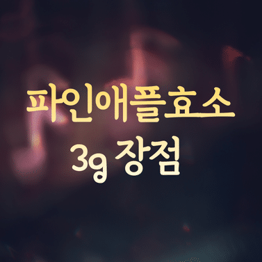 비비랩 파인애플효소 장점과 파인애플효소 3g GNS샵 선택 가이드