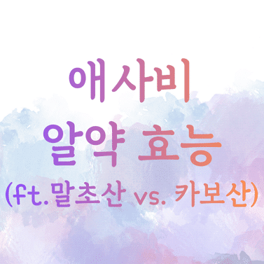 애사비 알약 효능 (feat. 말초산 vs. 카보산)