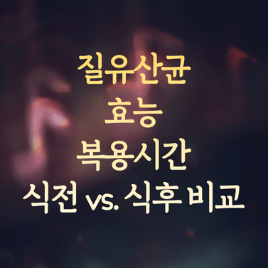 질유산균 효능과 복용시간 (식전 vs. 식후 비교)