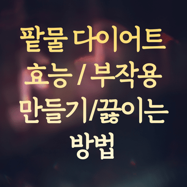 팥물 다이어트 효능과 부작용 (만들기 및 끓이는 방법 꿀팁)